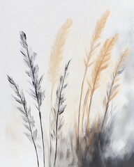 Grass art painting, wall art, design, realistic, textured painting