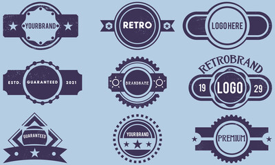 badge emblem set collection. vintage badge logo ornament with grunge texture. good for any business