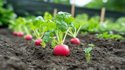Harvesting the vibrant rhubarb in a lush garden during springtime