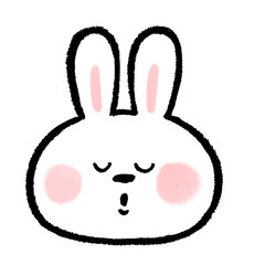 目を閉じているウサギの顔のアイコン