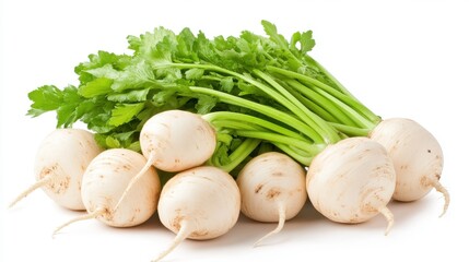 Fresh turnips with vibrant greens ready for a healthy meal