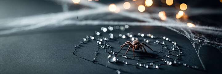Halloween Spider Web Spooky Dark Night Still Life Photography