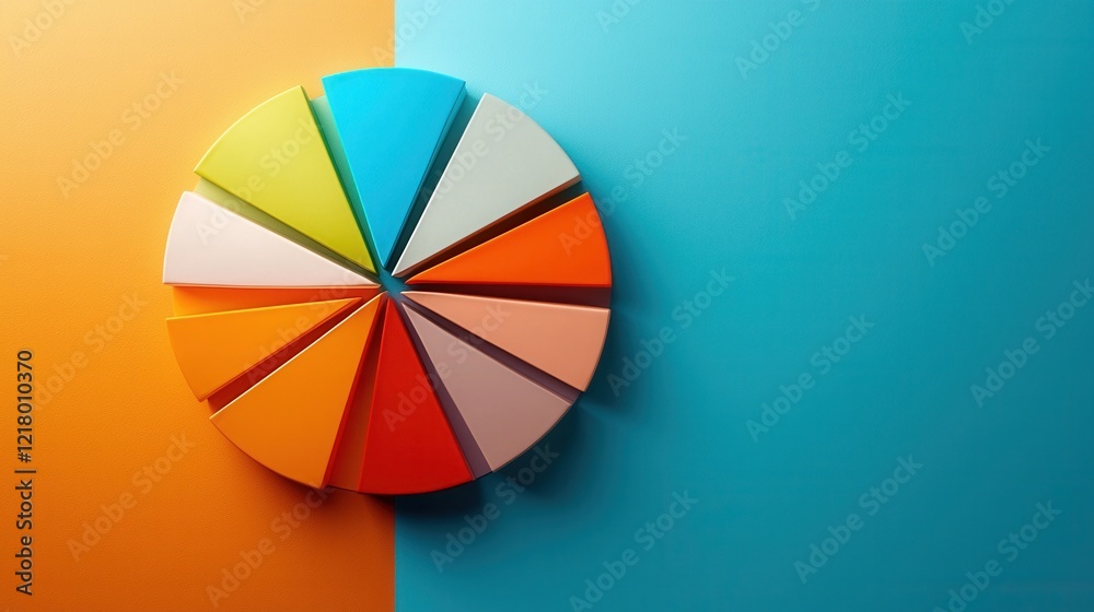Poster a vibrant pie chart illustrating the distribution of skincare routines by age group for men
