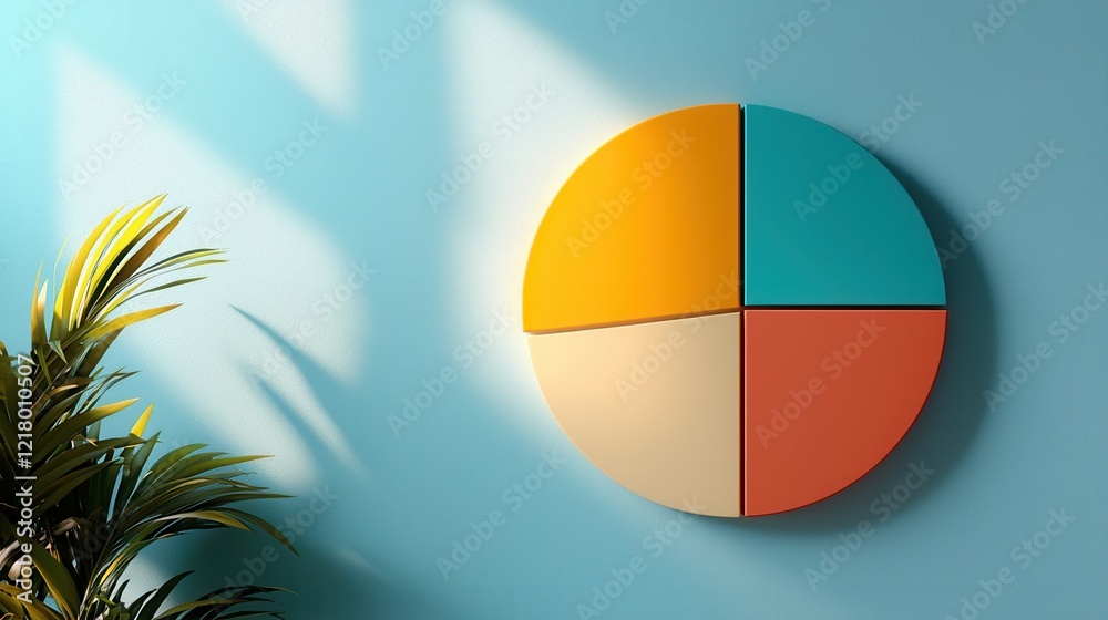 Leinwandbilder A vibrant pie chart comparing preferences for minimal versus multi-step routines