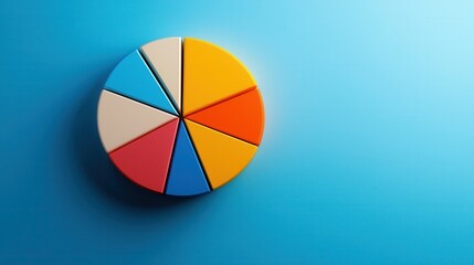 Fototapeta premium A vibrant pie chart comparing men's preferences for all-in-one versus targeted products