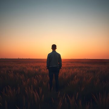 La espalda de una persona solitaria