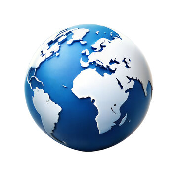 Minimalist Globe, World Map, Earth Silhouette Icon With Transparent Background
