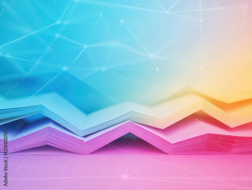 Poster a fresh and clean image of folded paper in a geometric design, text space in the background