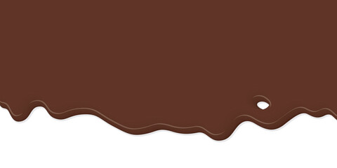 Melted chocolate drop on white background graphic illustration have blank space.