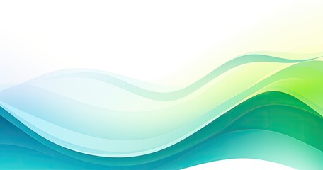 Obraz premium Abstract design featuring smooth, flowing waves in green and blue tones.