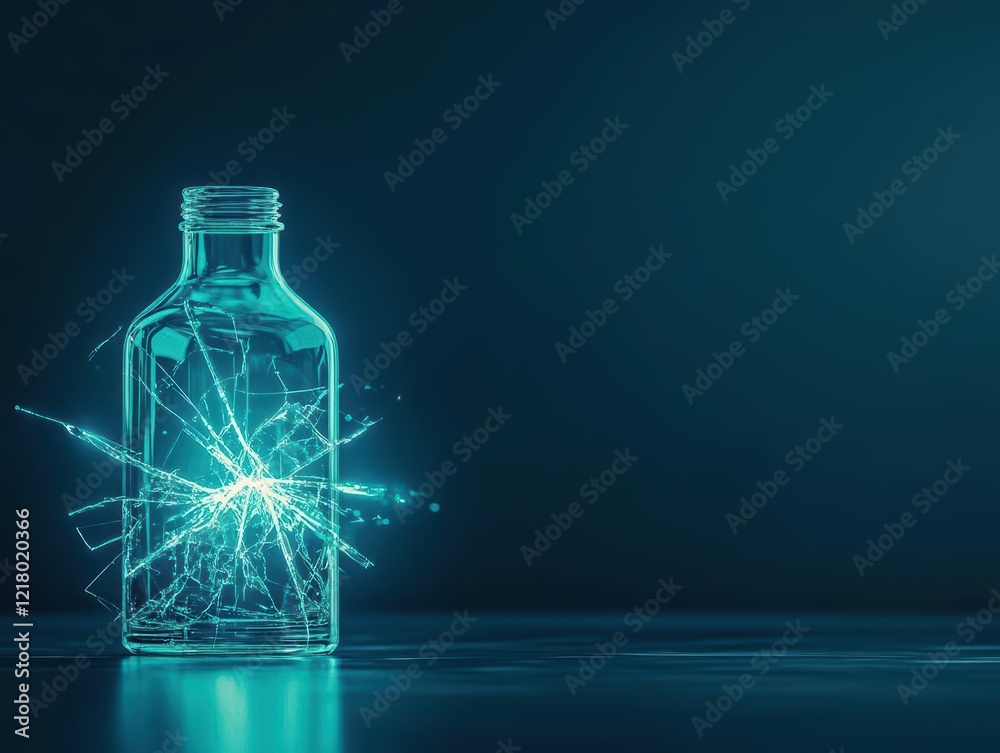 Aufkleber A Captivating Image of a Bottle Releasing Colorful Sparks in a Dark Background Creating a Magical and Enchanting Atmosphere of Celebration and Joy