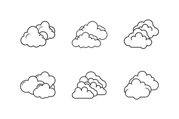 clouds icon line art vector illustration