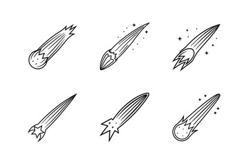 comet line art vector illustration