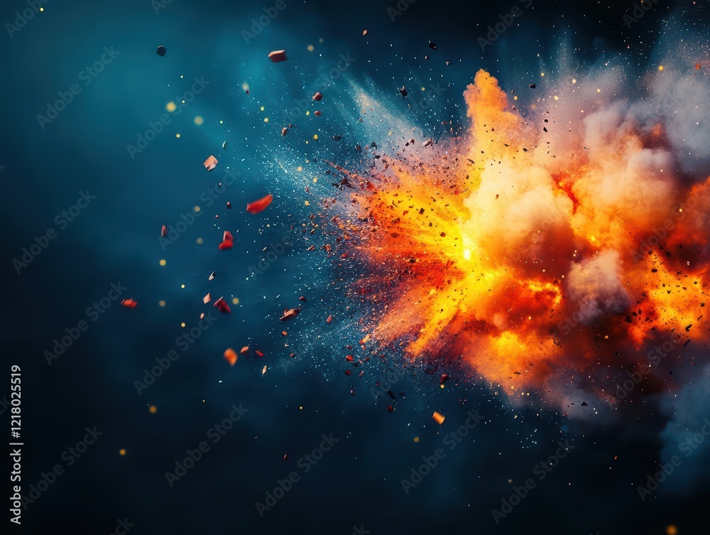Aufkleber vibrant burst of orange and red flames erupting in a majestic display of power and energy capturing 