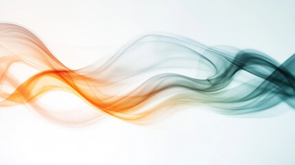 Naklejka premium Abstract flowing waves, teal orange, light background, design element