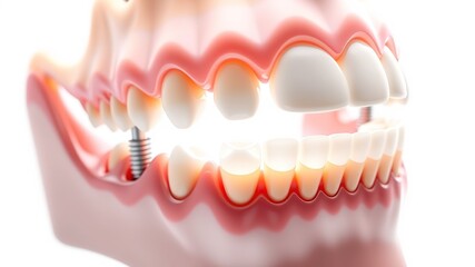 Obraz premium 3D Dental Bridge Implant Jaw Render
