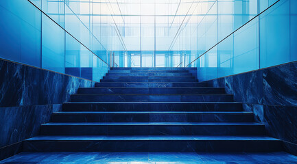 Fototapeta premium The stone steps leading from the basement to the ground, with stainless steel stair handrails
