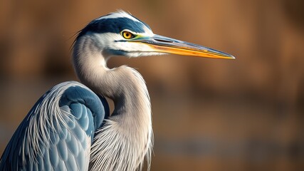 Obraz premium Blue Heron at Nisqually Wildlife Refuge, Washington - Stunning Nature Photography