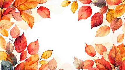 Colorful Autumn Leaves Frame for Creative Seasonal Designs