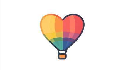 Fototapeta premium Celebrate love with a colorful heart-shaped hot air balloon in a vibrant sky