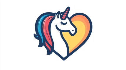 Magical unicorn illustration fantasy realm graphic art colorful environment close-up love