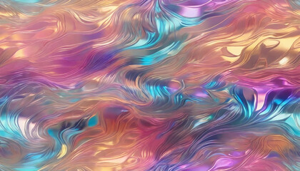 A dreamy holographic foil texture that highlights a kaleidoscope of rainbow colors  background .