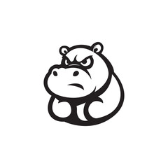 hippopotamus head mascot template