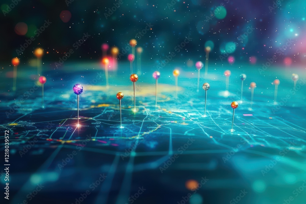 Poster Intricate Circuit Board Design with Vibrant Lights Illuminating Pathways of Technology Creating a Modern and Dynamic Atmosphere of Innovation