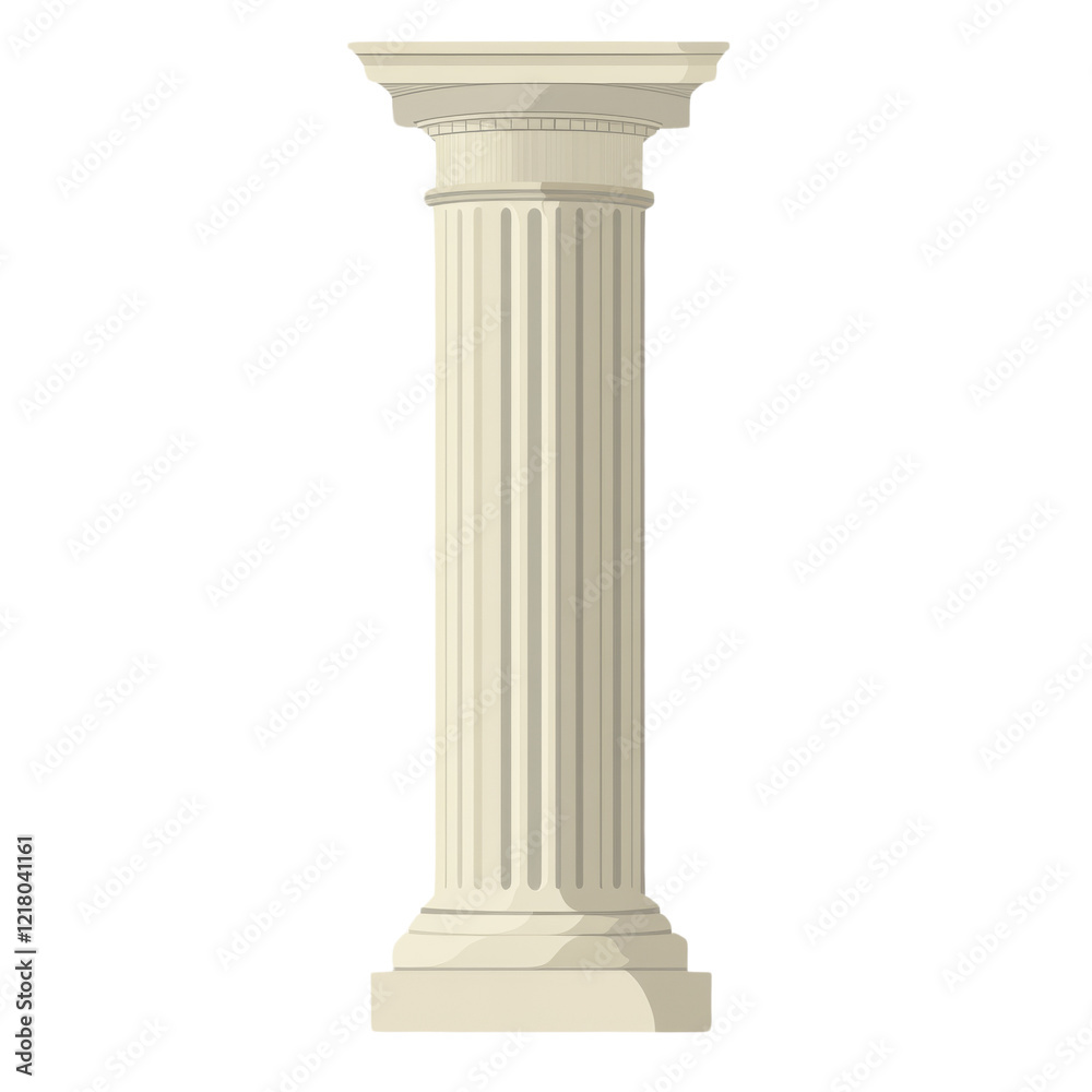 Poster The image shows a single isolated illustration of a classical Doric column against a transparent background.