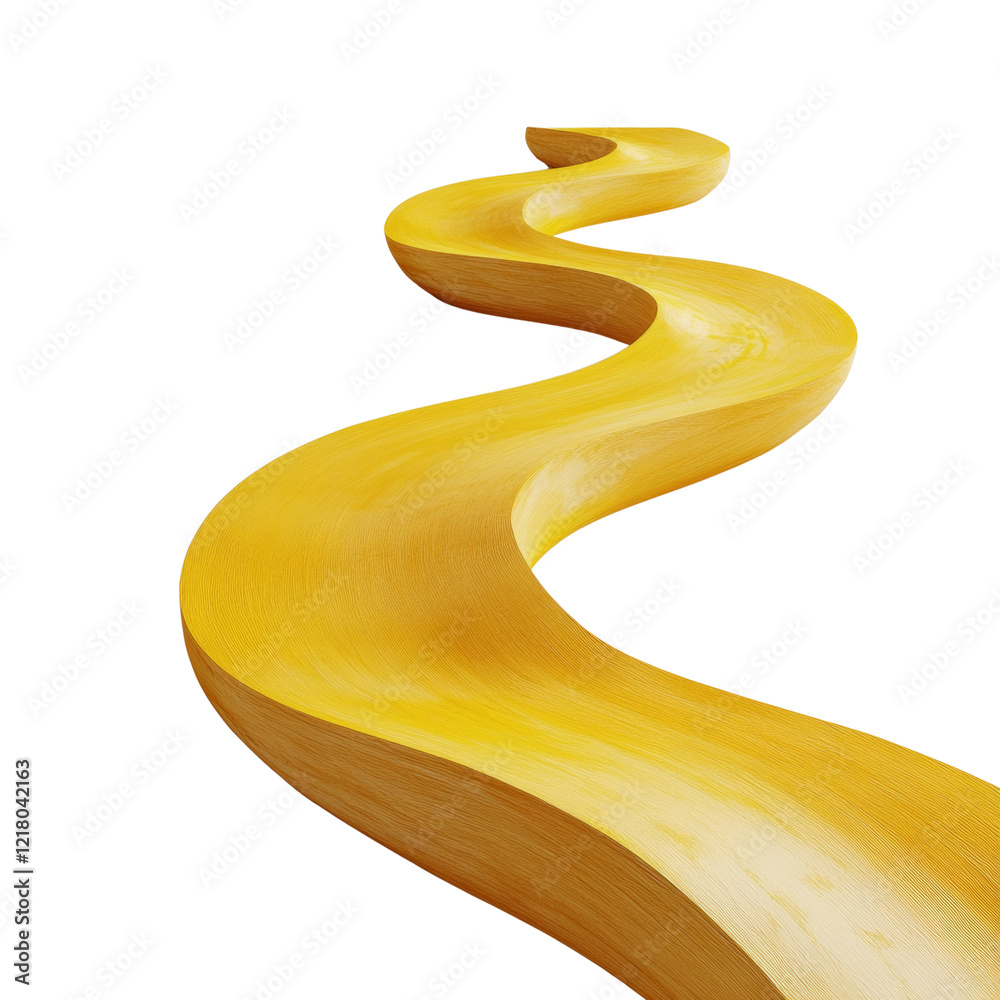 Aufkleber A digitally rendered image shows a three dimensional abstract golden path that smoothly curves and flows.