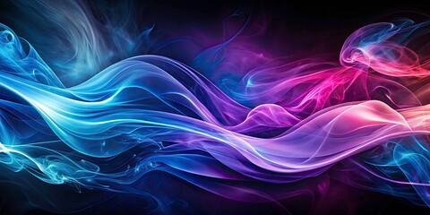 Obraz premium Vibrant Swirling Abstract Waves of Colorful Smoke and Light