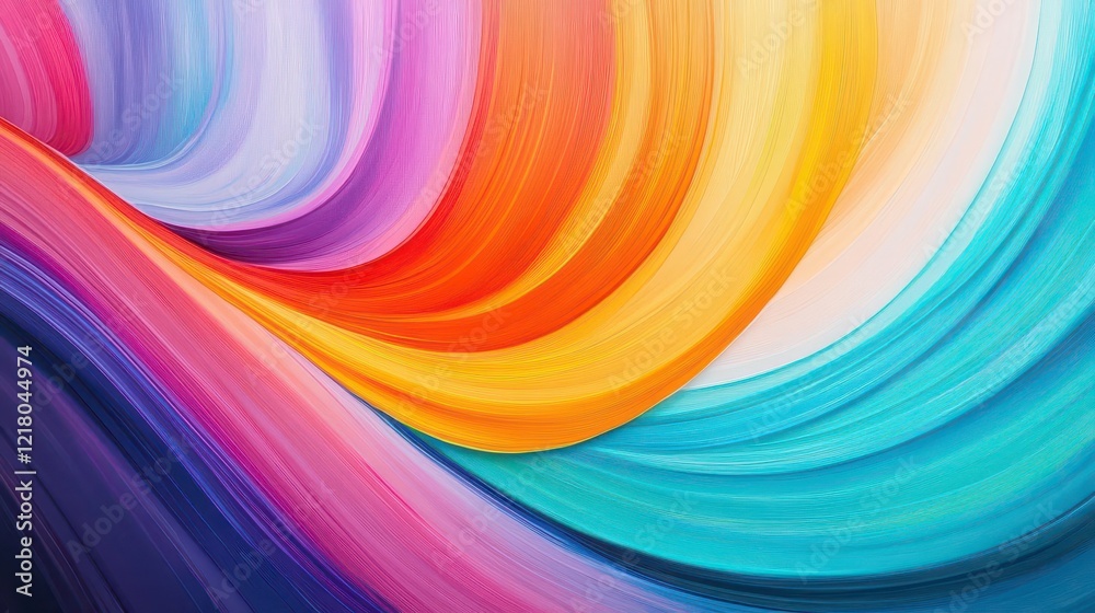 Poster Abstract swirls of colorful paint blending seamlessly on a canvas, artistic and dynamic