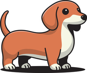 Wiener dog cartoon illustration design art 