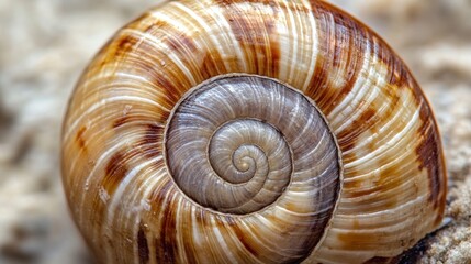 Close-up of a Snail Shell: Nature's Spiral