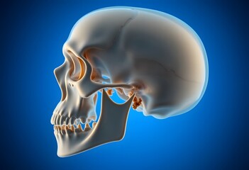 Obraz premium Human Skull Anatomy Side View 3d Model