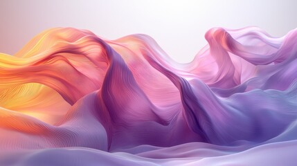 Fototapeta premium Abstract flowing fabric, pastel colors, light background, design element