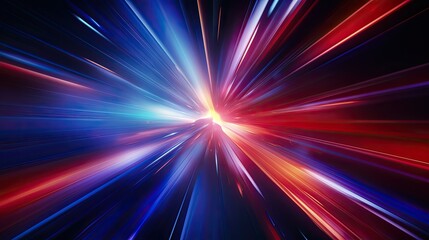 Obraz premium A vibrant burst of light and color, suggesting motion through space or energy.