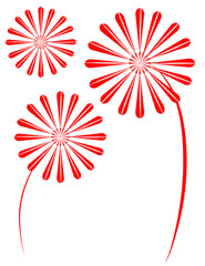 Fuegos pirotécnicos color rojo con fondo transparente 