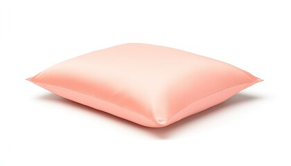 Soft pink decorative pillow on a white background, ideal for home decor and comfort styling