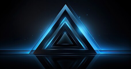 Fototapeta premium A sleek, modern design featuring layered triangles with a glowing blue effect.