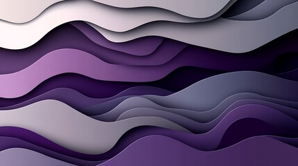 Fototapeta premium Abstract Purple and Gray Layered Wave Pattern Design
