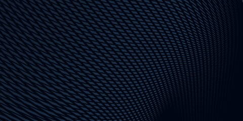 Dark metallic grid texture on a blue industrial background. A dark, textured image with a repeating pattern of small shapes. The pattern creates a slightly curved, almost wave-like effect.