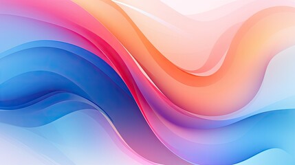 Abstract colorful waves with gradients in blue, pink, and orange tones.