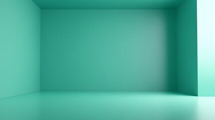 Fototapeta premium A simple teal colored empty room corner