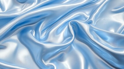 Obraz premium Draped Light Blue Silk Fabric Showing Texture