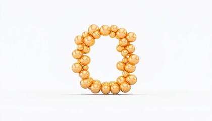 Obraz premium Abstract arrangement of orange spheres forming a circular shape on a plain background