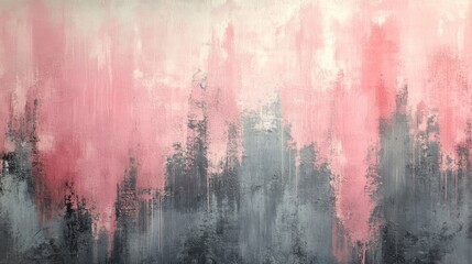 Abstract Pink and Gray Textured Wall Art