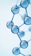 Innovative abstract blue molecular web design soft white background digital art futuristic environment close-up viewpoint