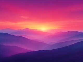 Fototapeta premium Vibrant sunset over a majestic mountain range.