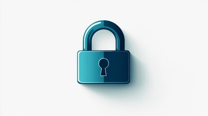 Lock icon symbolizing security in digital technology minimalist design modern aesthetic